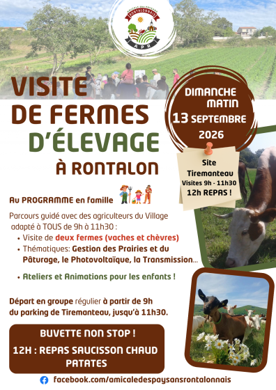 visite de ferme d&rsquo;élevage à Rontalon