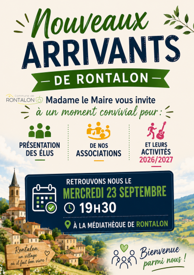 Nouveaux arrivants de Rontalon 2026
