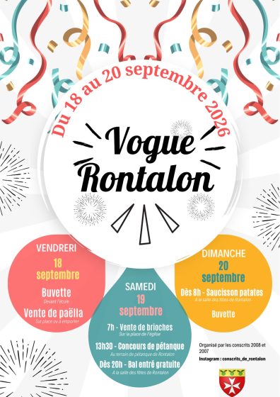 La vogue à Rontalon – du 18/09 au 20/09/26